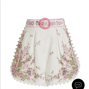 Zimmerman Jude Belted Floral Linen Shorts. BNWT!